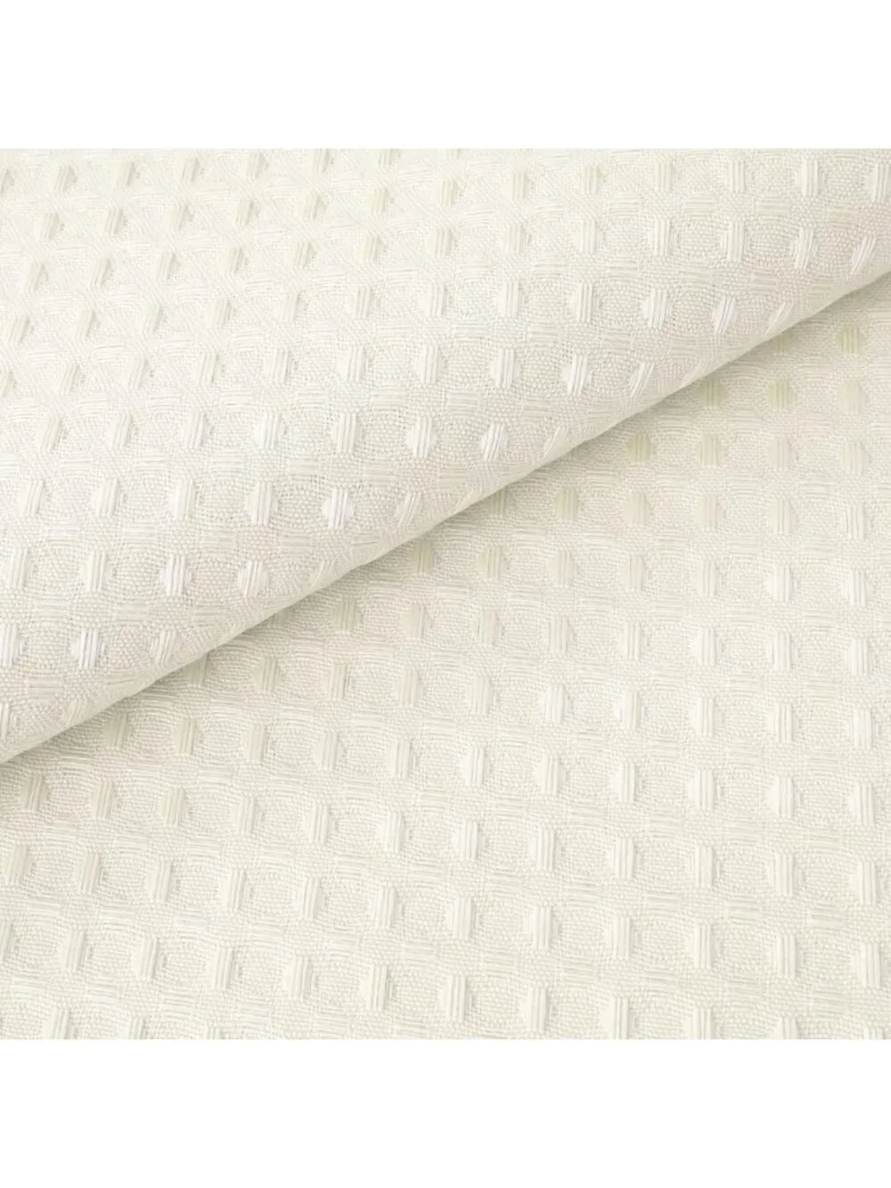 Heavyweight Cream Waffle Shower Curtain with Liner, 71x74, No Hook Design